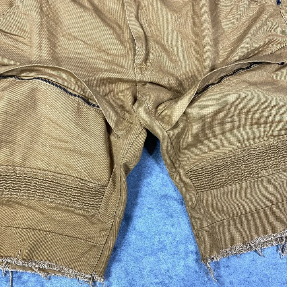 Lot Of 2 Smoke Rise Shorts Mens Size 50 Denim Moto Raw Hem Hip Hop Y2K Jorts Zip